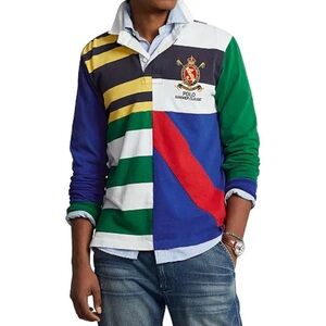 NWT Polo Ralph Lauren Multicolor Striped Summer Classic Rugby Cotton L/S Shirt
